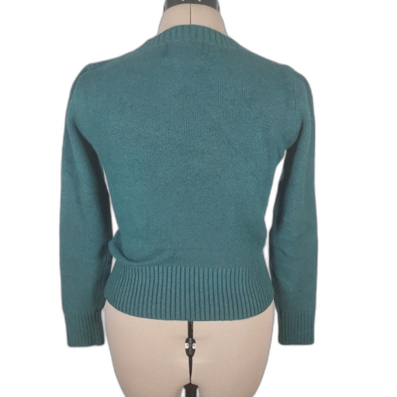 NEW Old Navy Women's Sweater XS Green Crew Neck Pullover Long Sleeve Preppy - Picture 4 of 9